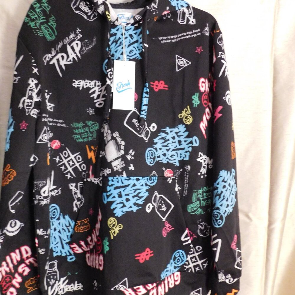 Drill Clothing Co. Fresh Prince Graffiti Style Print Hoodie Size Large NEW